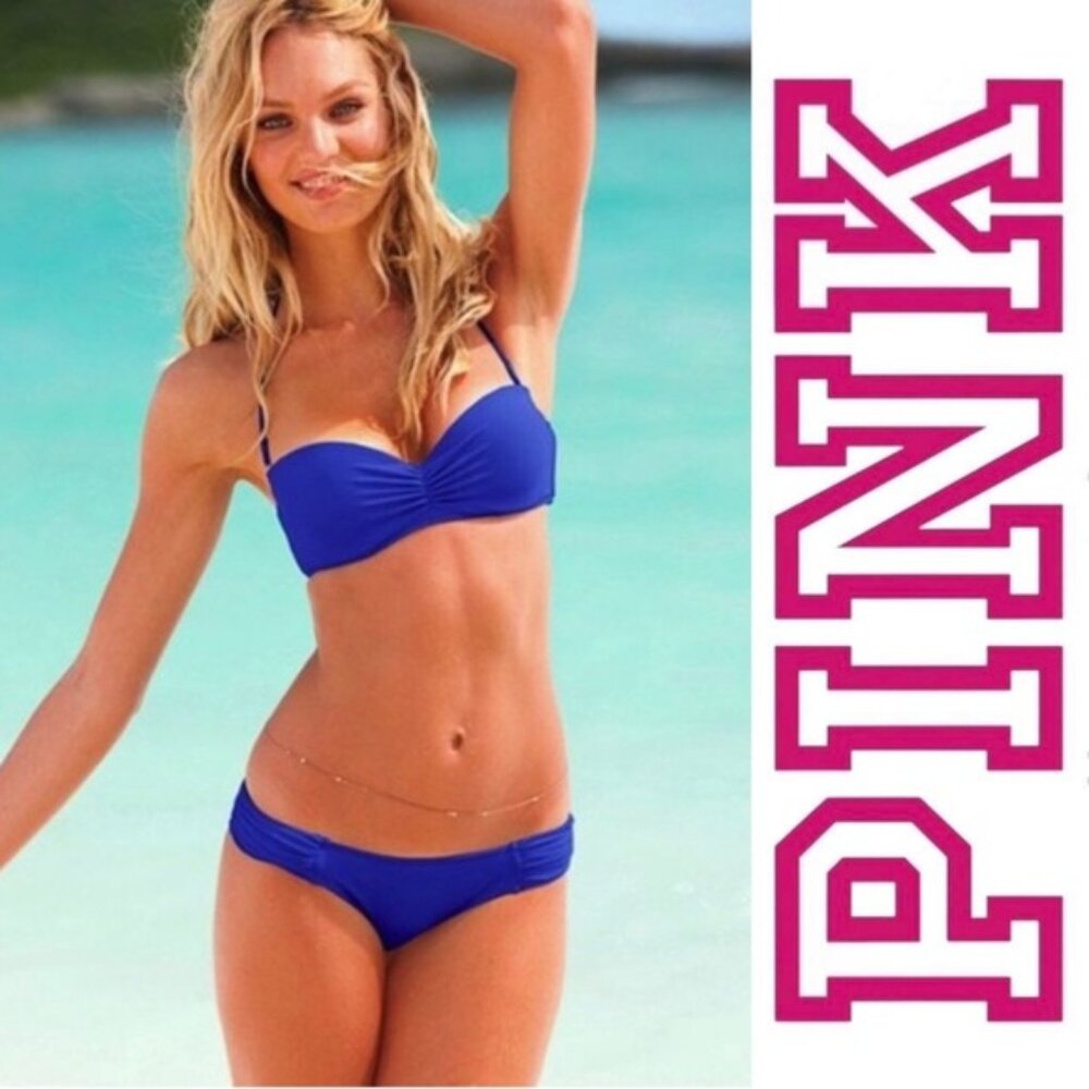 Victoria's Secret PINK | The Knockout Bikini Bottoms Navy | Size Small